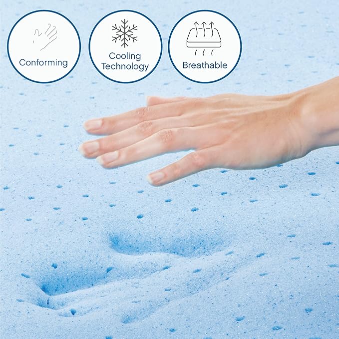Cool Gel 8 Inch California King Memory Foam Mattress Medium Firm, King Size Memory Foam Mattress Cooling, Made in the USA, 8" Depth with Pressure Relief, CertiPUR-US Certified, CoolGel Bed