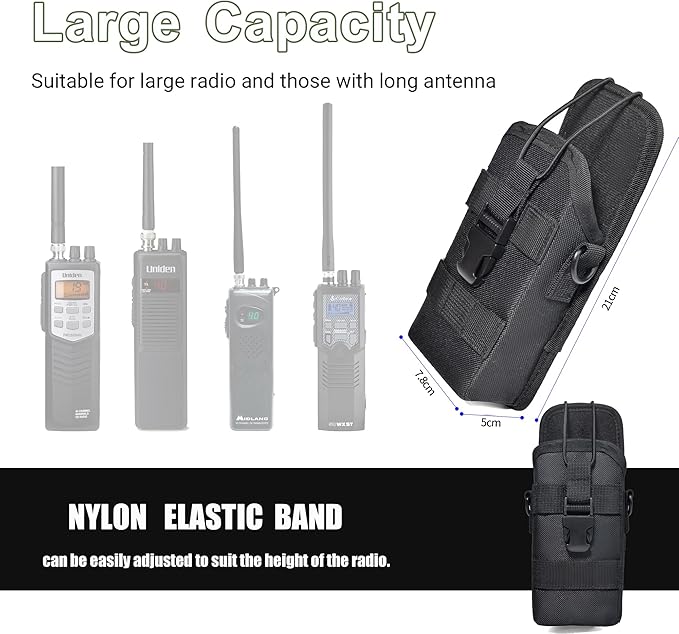 TWAYRDIO Molle Radio Pouch, Universal Radio Holster Holder, Two Way Radio Case for Baofeng Kenwood Motorola Yaesu Icom Handhelds HT Walkie Talkies