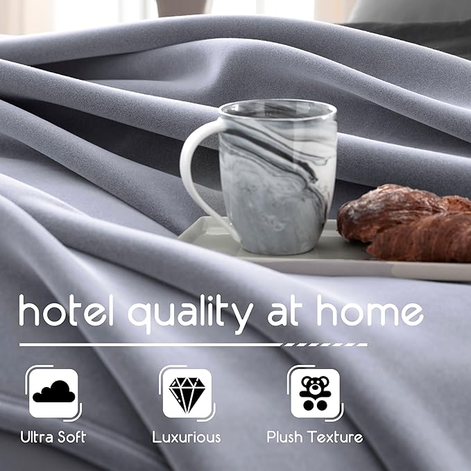 Vellux 1B07055 Original Insulating Core Hotel Style Solid blanket Machine Washable Soft Cozy Warm Pet Friendly Bed Sofa Blankets, Twin, Grey