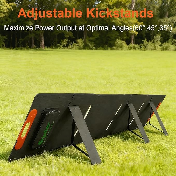 200W Portable Solar Panel for Power Station,25V Foldable Solar Panel Charger with Kickstand,MC4 Cable,Dual USB & Type-C Output,>23% High Efficiency IP65 Waterproof For Camping,Hiking,RV Trips