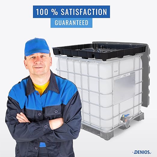 DENIOS® IBC Tote Funnel - 49.5"x42"x5" | Extra Large Funnel | Wide Mouth for IBC Totes | Perfect for Fast, Spill-Free Liquid Transfer | Heavy-Duty Large | Black | Tote not Included