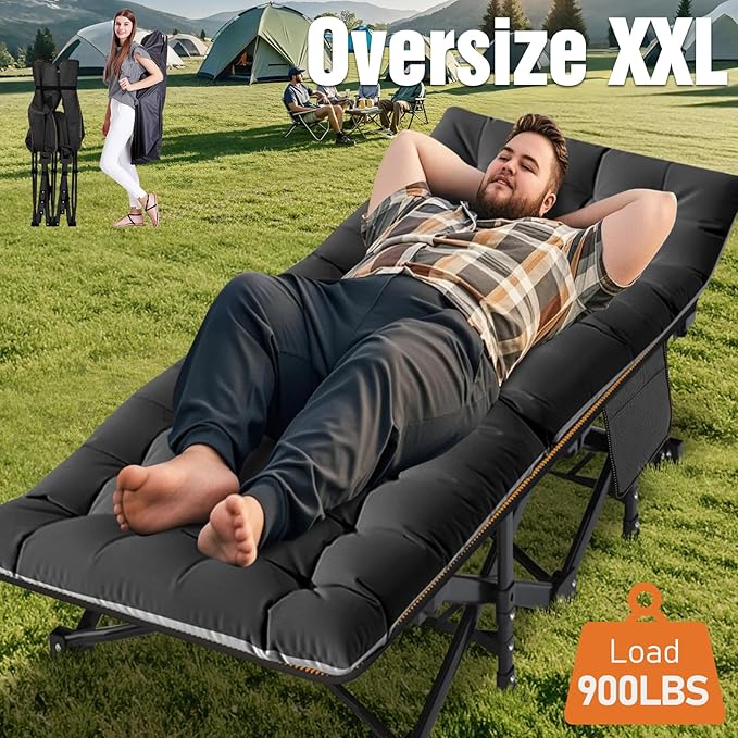 ABORON Heavy-Duty Folding Guest Bed for Adults, 500lb Capacity, Portable Extra Cot with 1209D Double Layer, Ideal for Indoor Guest Stays & Temporary Home Use