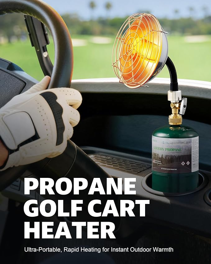 Ravs Portable Propane Heater for Camping, 6500btu Outdoor Tent Heater with Foldable Tank Holder, Multi-Angle Adjustment, Golf Cart Heater for Hiking, Ice Fishing, Hunting, Backyard, Fuel not Included