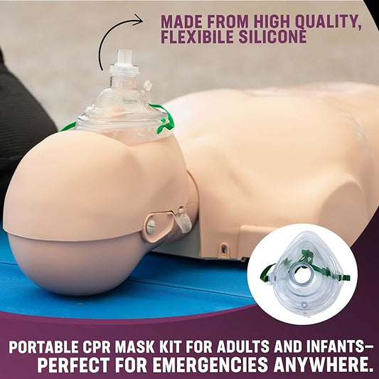 Kemp USA First Aid Adult and Infant CPR Mask Combo Kit (10)