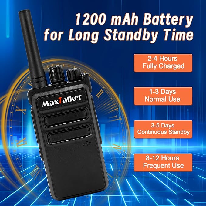 MT-5X Walkie Talkies Long Range for Adults, FRS Radios Walkie Talkie with Conduit Earpiece, Walkie Talkies Rechargeable Type-C Charging Battery, Two Way Radio for Hiking, School（10 Pack）