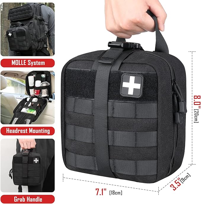 LIVANS 1000D First Aid Bag Empty Medical Ifak Pouch Molle EMT Pouches Rip-Away Tactical Military Trauma Emergency Medic Bag