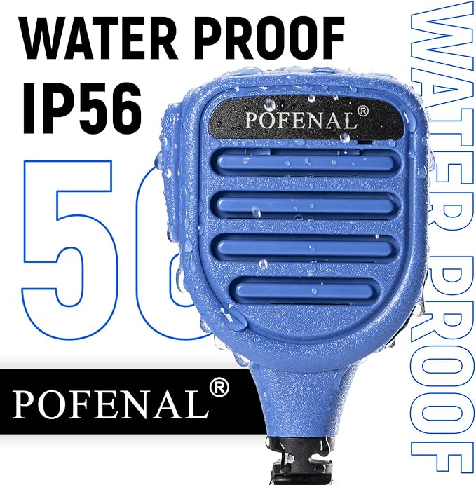 Waterproof Motorola Radio Speaker Mic for XPR3500e/XPR3300e - Remote Shoulder Microphone with 3.5mm Jack & Noise-Canceling, DMR Radio Accessories(Blue)