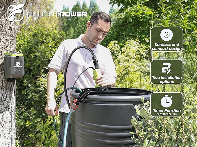 FLUENTPOWER Cordless Submersible Water Transfer Pump, 530GPH 2Bar, Portable Sump Pump, Compatible with DEWALT 20V MAX Battery (Not Included)