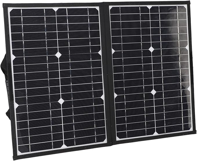 WALFRONT Foldable Solar Panel, Monocrystalline Solar Panel, 60W Portable Charger with Dual USB Ports, Ideal for Camping, Travel and Emergency Power Supply