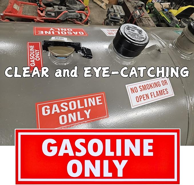 4PCS Gasoline Only Vinyl Sticker for Cars Trucks Fuel Caps Durable Weather Resistant Easy to Apply 2 Inch x 6 Inch