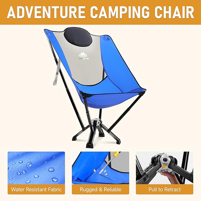 High-Back Camping & Indoor Chair — Full Back Support for Long Sitting, Stable Aluminum Frame, Anti-Slip Feet, Folding Chair for Home, RV & Outdoor Use