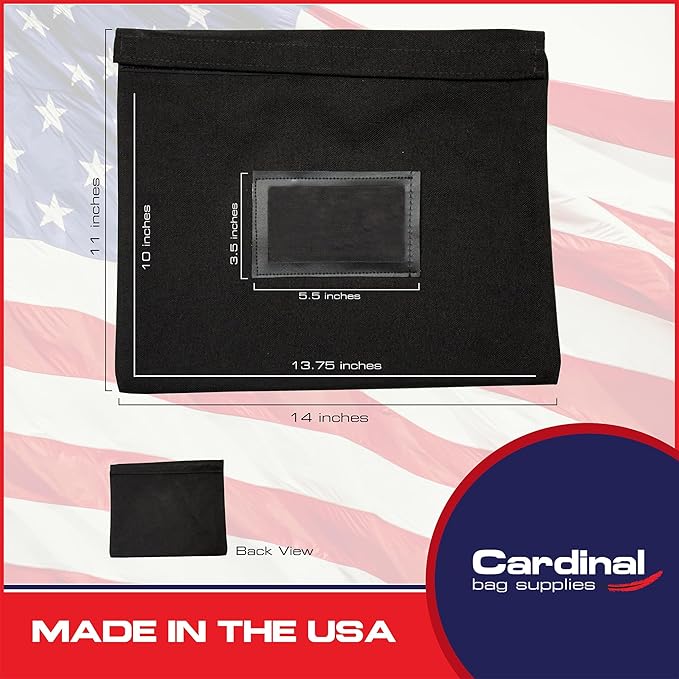 Fire Resistant Document Bag, 14" x 11", Water Repellent, Safe Storage Pouch, Money Bag, Fire and Water Resistant Document Holder (Black)