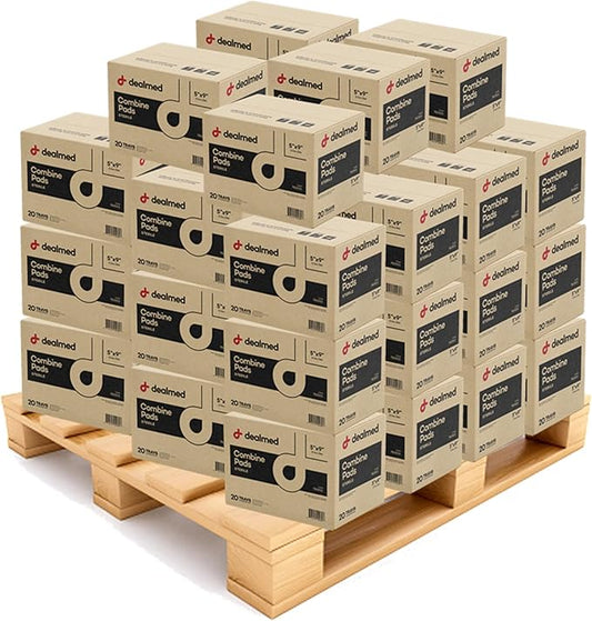 Dealmed Abdominal Combine Pads 5"x9" (15,200-Pack) Sterile Individually Wrapped, ABD Pads, Absorbent, Non Adherent for Wound Care, Drainage, First Aid, (20/Box; 20/Case; 38/Pallet)