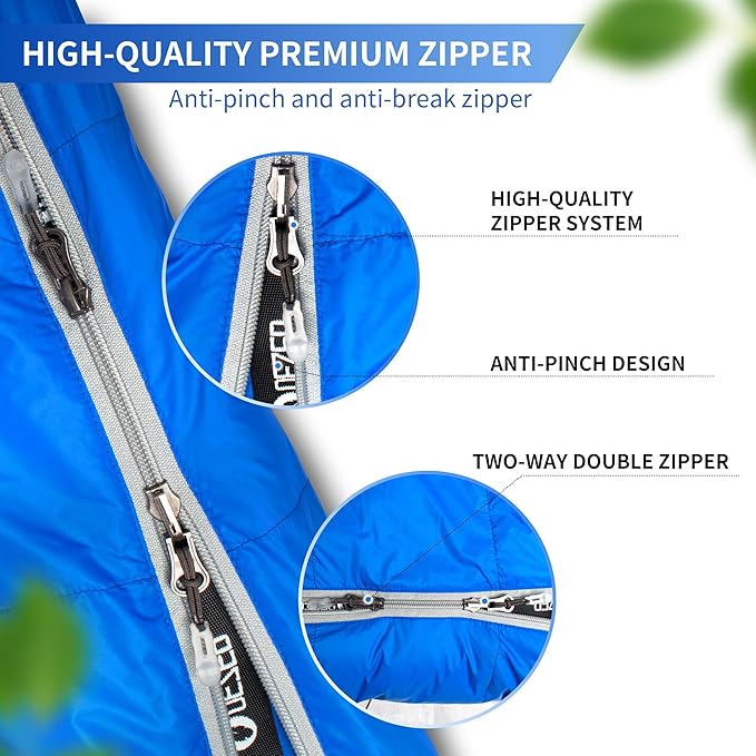 Down Sleeping Bag for Adults, 600 Fill Power, Ultralight & Compact with Compression Sack for Backpacking, Camping, Hiking