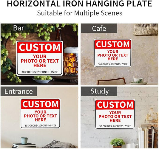 Custom Outdoor Metal Sign - Personalized for Business, Office, Home, Delivery, Road, Garden, Hazard, Parking, Decorative - 17''x12''
