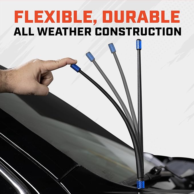 Votex - The Spartan - 13 3/4 Inch Rubber Antenna - USA Stainless Steel Threading - Blue Carbon Fiber Trim - Tuned Internal Copper Coil - A601-HHU-15