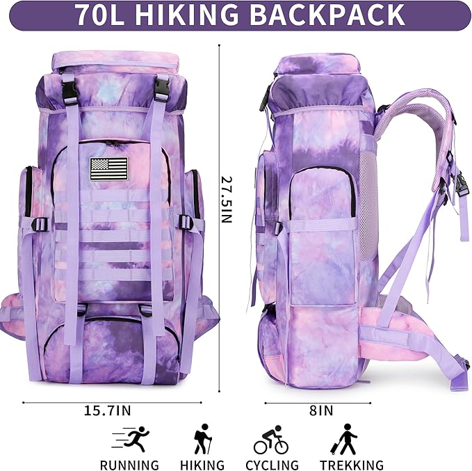 Hiking Backpack for Men 70L/100L Camping Backpack Military Rucksack Molle 3 Days Assault Pack for Climbing