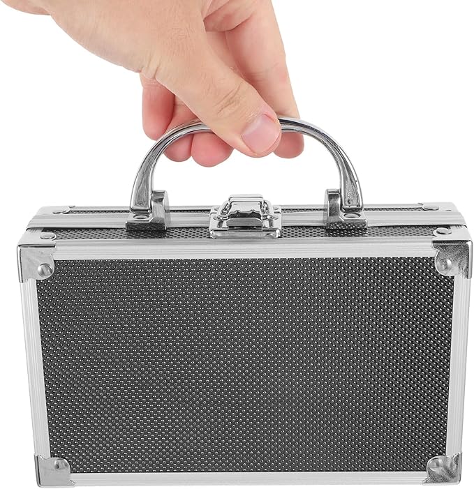 Lockable Aluminum Alloy Medicine Storage Box Foam, Portable Handle Briefcase for First Aid Essentials Organization