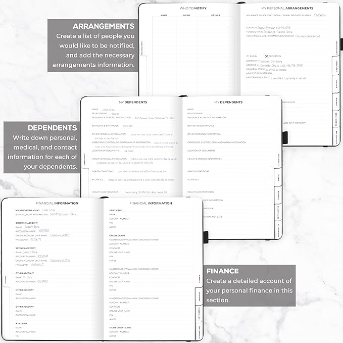 Clever Fox End of Life Planner – Final Arrangements Organizer for Beneficiary, Will Preparation, Last Wishes & Funeral Planning, A4 (Black)