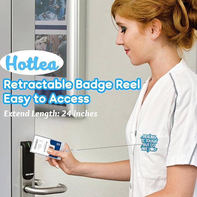 Positive Smile Badge Reel Nursing Badge Holders Retractable Badge Clip RN LN CNA Mental Health Nurse Badge Accessories for Work
