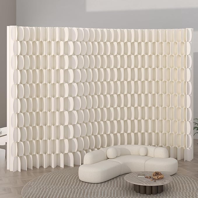 Foldable Room Divider Privacy Screens Movable Temporary Wall Space Partition, 5.25~9.19 FT Tall, 6.56~16.5 FT Width, Choice of Various Sizes and Styles