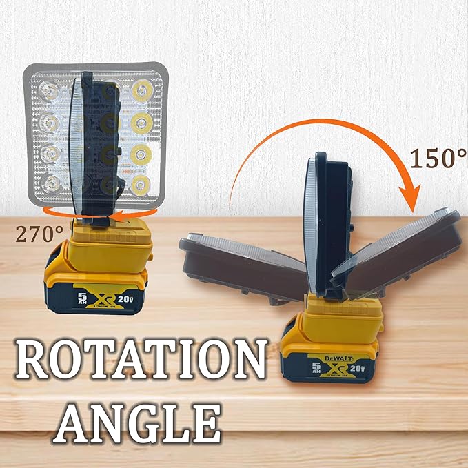 LED Work Light for DW 20V/18V Battery,byczone 20v Work Light with Low Voltage Protection,USB Charging Port LED flishlight for Job Site&Security Lighting/Camping/Outdoor Fishing(Only Tool)