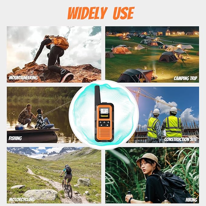 G2pro Walkie Talkies Long Range for Adults, Waterproof, Shock Resistant & Rechargeable Two-Way Radio with VOX 2 Pack(Orange)