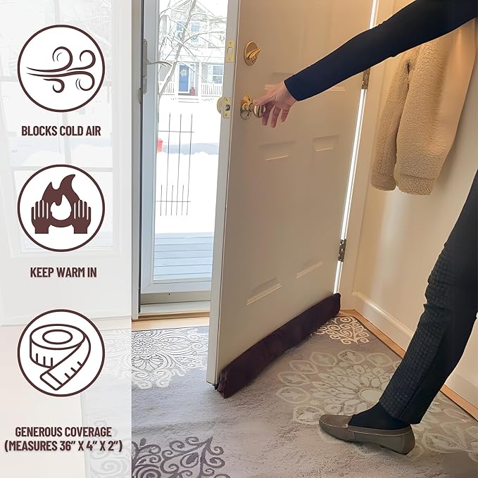 Evelots Magnetic Metal Door Draft Stopper-2 Pack-Extra Strong Magnets for Steel Doors-Cold Air, Dust & Noise Blocker-Stays in Place-No Need to Bend Down-36 Inch