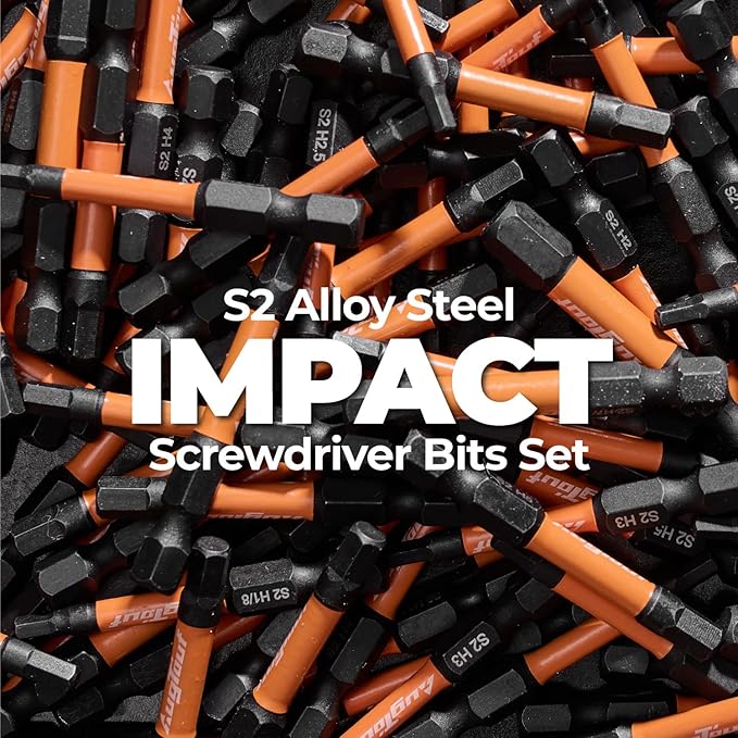 toolant Impact Hex Head Allen Wrench Drill Bit Set 10pcs (Metric), 1/4” Hex-Shank S2 Steel Hex Bits Set, CNC Machined Tips with Magnetism, 2” Long with Storage Box