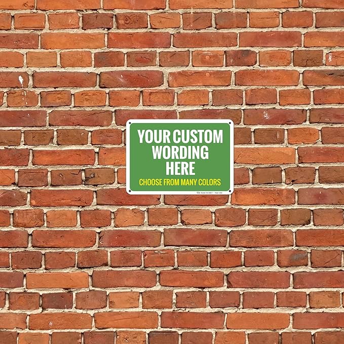 Custom Personalized Signs For Home, Office, Business, Delivery, Decor, Indoor/Outdoor Use Yellow Sign, 10x7 Aluminum Inches, Rust Free .040 Aluminum, Fade Resistant, Made in USA