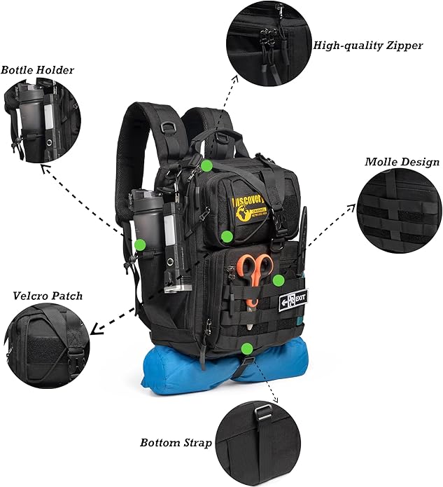 NICGID Tactical Military Backpack Daypack Molle Army Assault Pack Bug Out Bag Travel Fishing Hiking Trekking Rucksack