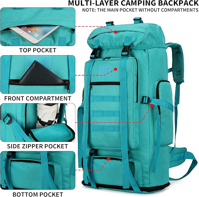 Hiking Backpack for Men 70L/100L Camping Backpack Military Rucksack Molle 3 Days Assault Pack for Climbing