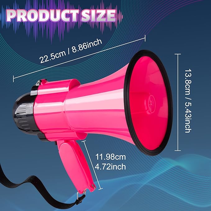 30 Watt Power Portable Megaphone Bullhorn Speaker Voice, Siren/Alarm and 240S Recording with Volume Control and Strap