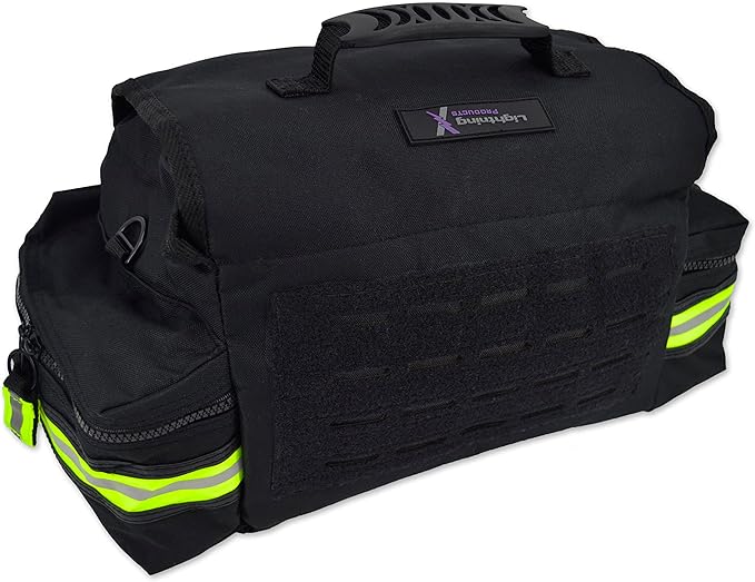 Lightning X Products Small EMT Medic First Responder Trauma EMS Jump Bag With Dividers - Stealth Black