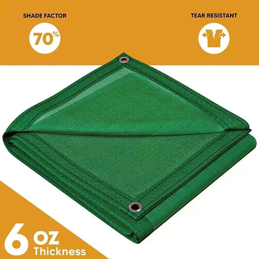 UV Resistant Green Mesh Tarps 14' x 20' - Rip & Tear Proof Resistant Polyethylene Mesh for Plant Garden, Greenhouse House Patio, Car, Truck, Boat or RV, 70% Sunblock Shade
