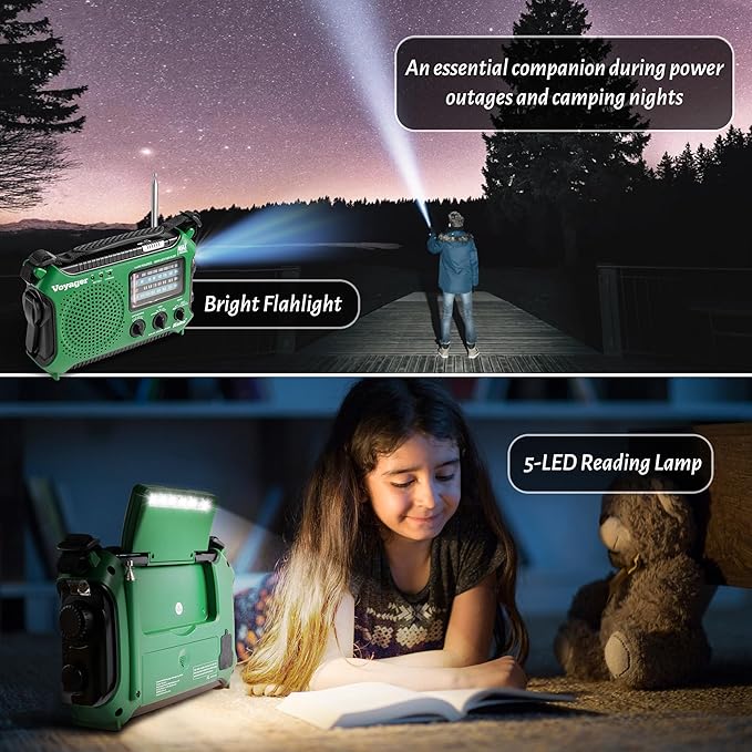 Kaito KA500GRN 5-Way Powered Emergency AM/FM/SW Weather Alert Radio, Green
