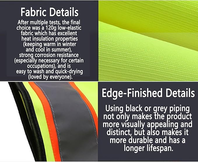 Custom Safety Vest Personalized Logo Hi Vis Class 2 Reflective Multi Pocket Zipper Construction Work Vest