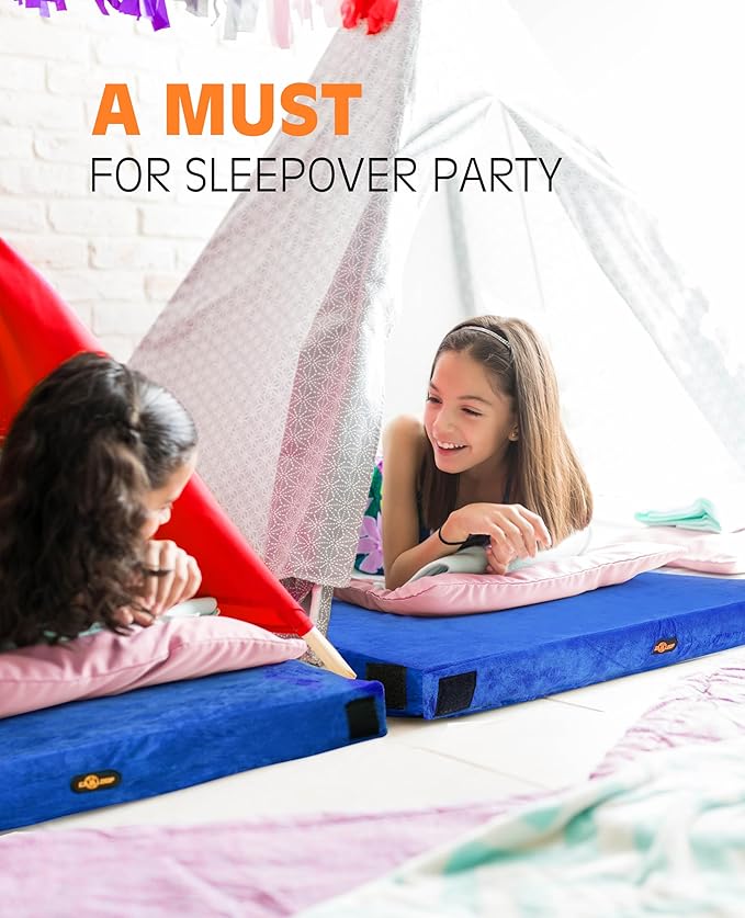 3 Inch Memory Foam Camping Mattress, Dual Layer Thick Sleeping Camp Pad for Car Tent Cot, Roll-Up Portable Glamping Floor Bed for Guests Sleepover