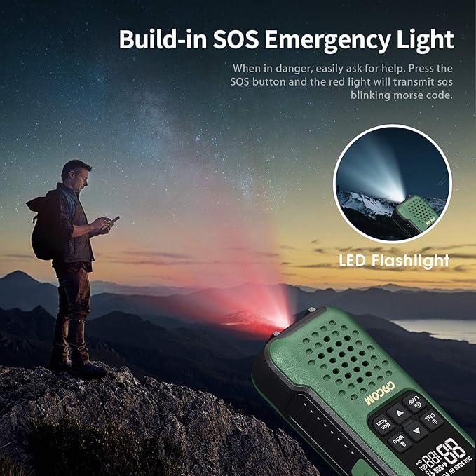 GOCOM G9 Waterproof Walkie Talkie for Adult Long Range, Floating Portable Two Way Radio, NOAA Weather Alert,SOS,Flashlight, Rechargeable 2 Way Raido for Adults (4 Pack)
