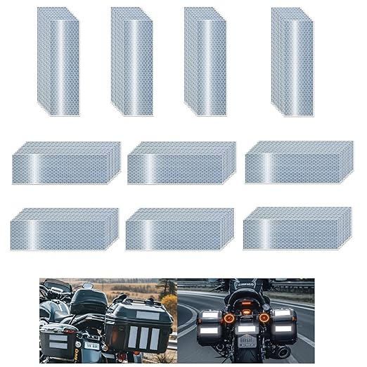 Non Fading White Reflective Stickers 2 inch X 6 inch, Outdoor Waterproof High Visibility Warning Safety Adhesive Reflector Tape (100 Pcs)