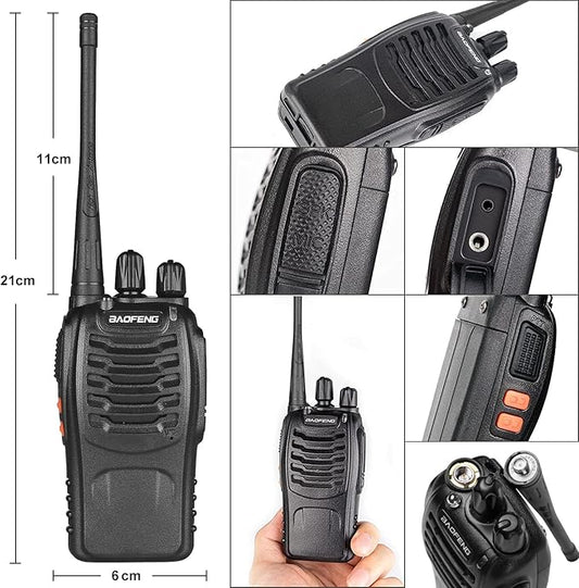 Baofeng Walkie Talkies bf-888s Two-Way Radios Long Range Rechargeable Interphone for Adults Professional Handheld UHF Communicator 6 Pack Walky Talky Set with Earpiece,Li-ion Battery and Charger