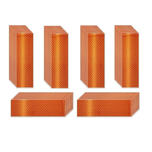 Orange Reflective Stickers 2 inch X 6 inch, Outdoor Waterproof High Visibility Warning Safety Adhesive Reflector Tape (60 Pcs)