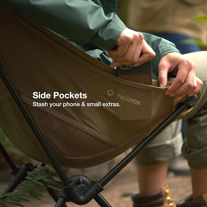 Helinox Sunset Chair Lightweight High-Back Collapsible Camping Chair Blue,3.4Ibs Outdoor Chairs, Picnic Chair, Portable Camping Chair, with Side Pockets