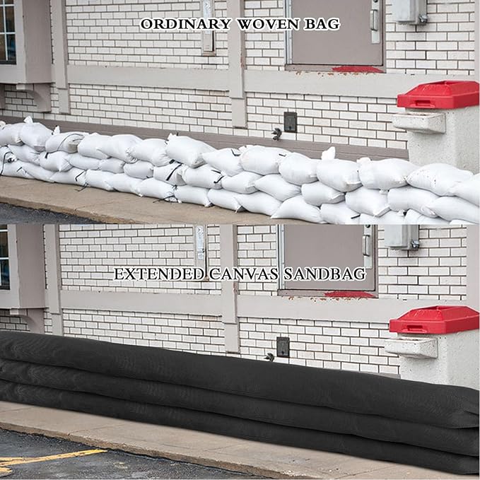 2PCS 5ft Water Activated Flood Barriers, Sandless Sandbag Absorbent Flood Barriers Flooding Sand Tube Bags for Garage and Home Doors