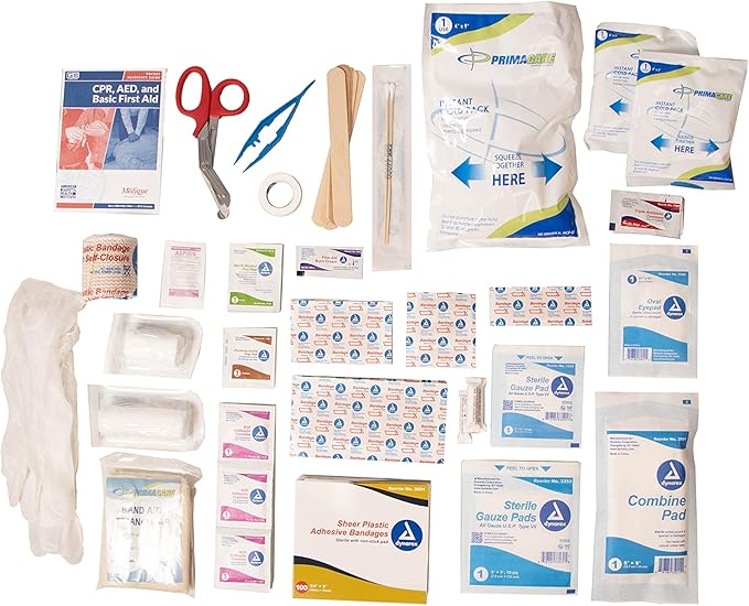 Primacare 50 Person Large Emergency Preparedness First Aid Kit for Home, School and Office, Wall Mounted