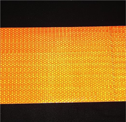 Orange Reflective Tape Outdoor Waterproof 8 inch Wide, High Visibility Industrial Marking Tape, Safety Adhesive Stickers (68 feet)