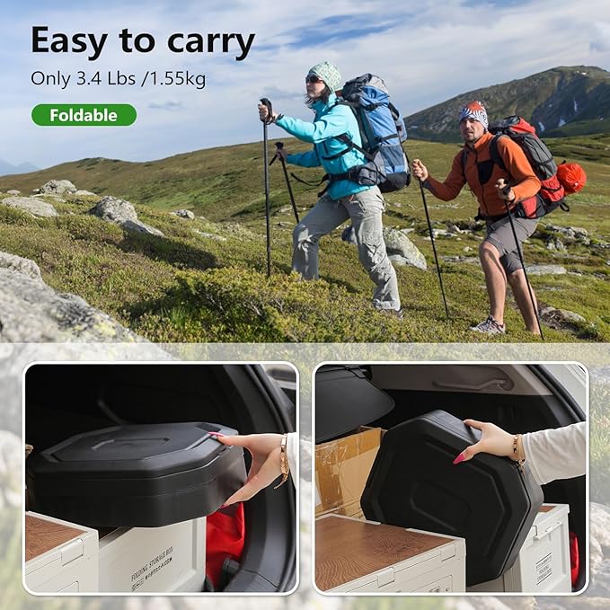 Portable Camping Toilet, Portable Travel Folding Toilet with Lid for Adults and Kids, Portable Potty for Camping, Hiking, Car Travel,Truck, RV, Boating, Road Trips, Beach