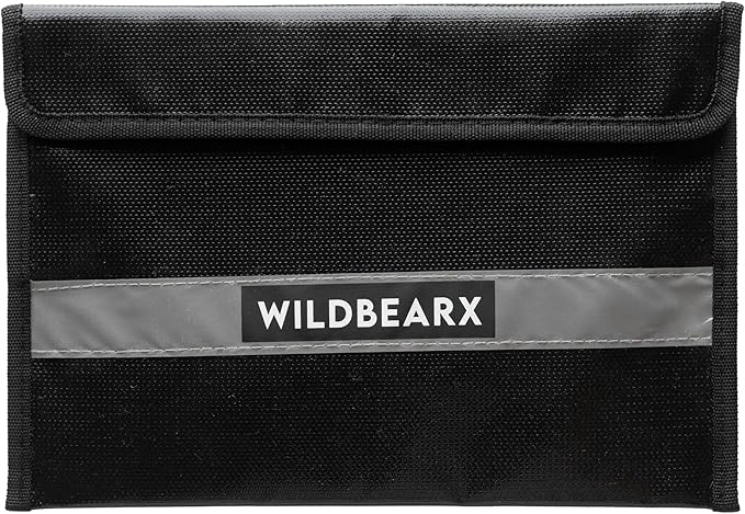 Fireproof and Waterproof Document Bag – 11" x 7.5" Fire Resistant Safe Storage Document Bags with Zipper Cash, Money, Passport, Files & Valuables – Home & Office Safety Bag