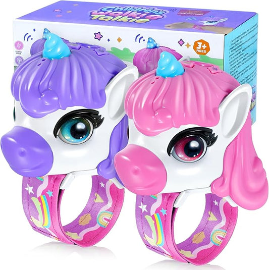 Vvinca Walkie Talkies for Kids 2 Pack, Unicorn Toys for Girls Age 3-4-5-6-7 Christmas Birthday Gifts 8 9 10 11 12 Year Old Long Range Camping Outdoor Toddler Toy Walkie-Talkie Stocking Stuffers