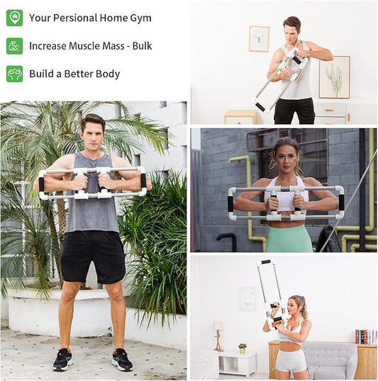 GoFitness Push Down Bar Machine - Chest Expander at Home Workout Equipment for Chest, Arm, Shoulder, Abs and Back - Portable Upper Body Trainer for Home, Travel or Outdoors